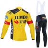 Conjunto Maillot + Culotte largo con tirantes 2020 Team Jumbo-Visma N001